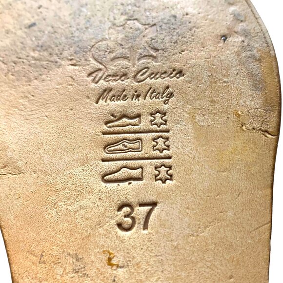 Tuccia‎ Di Capri Embossed Leather Strappy Wedge Sandals - Picture 4 of 11